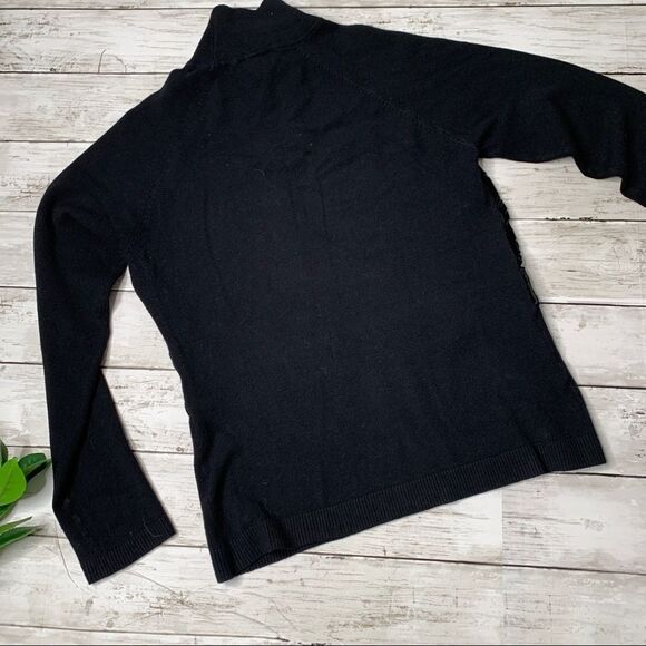 Escio black blouse, sheer with detail in front M - Picture 2 of 8